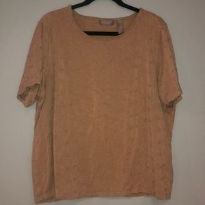 Kate hill women's tan short sleeve shirt 3x